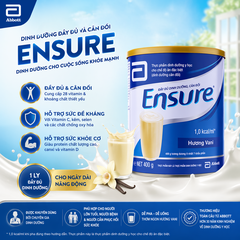 Sữa bột Ensure Đức hương vani giàu dinh dưỡng hộp 400g