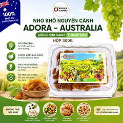 Hộp 300g Nho khô nguyên cành Adora st Food Dried Grapes Cluster Thompson đặc sản Úc