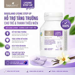 Viên nhai bioisland lysine tăng chiều cao cho trẻ từ 6 tuổi trở lên hộp 60 viên