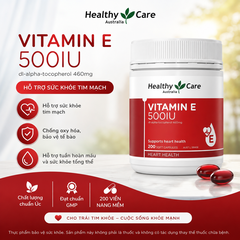 Vitamin E 500IU Healthy Care đẹp da, dưỡng tóc 200 viên