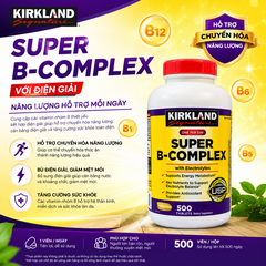 Vitamin B tổng hợp Super B-Complex Kirkland Signature hộp 500 viên