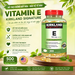 Viên uống vitamin E 400IU Kirkland Signature trắng sáng da, ngừa lão hóa hộp 500 viên
