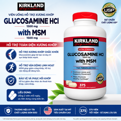 Thực phẩm bảo vệ sức khỏe Signature Glucosamine HCL With MSM hỗ trợ xương khớp hộp 375 viên