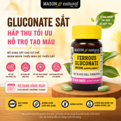 Mason Natural Ferrous Gluconate 50 viên – Sản phẩm bổ sung sắt hữu cơ