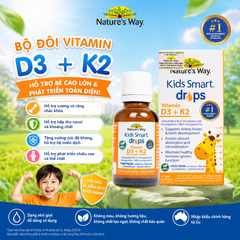 Nature's Way Kids Smart Drops Vitamin D3 + K2 - Vitamin D3K2 Organic 11ml Chuẩn Úc