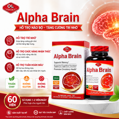 Viên uống hỗ trợ tuần hoàn máu, cải thiện trí nhớ Olympian Labs Alpha Brain hộp 60 viên