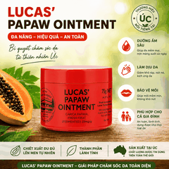 Kem đa năng Lucas Papaw Ointment chiết xuất đu đủ hỗ trợ làm dịu da hộp 75g