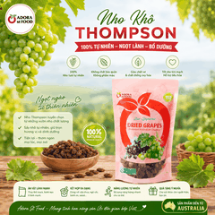 Nho khô nguyên cành Adora st Food Crimson Dried Table Grapes Cluster 500g đặc sản của Úc