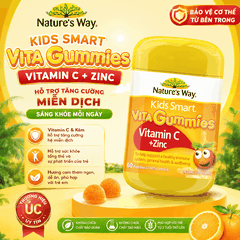 Kẹo Dẻo Nature's Way Kids Smart Vita Gummies Vitamin C+ ZinC – Bổ sung kẽm và vitamin C tăng sức đề kháng cho trẻ