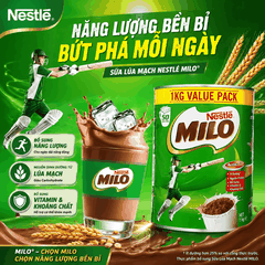 Sữa bột Nestle Milo Úc bổ sung dinh dưỡng cho bé phát triển tối ưu hộp 1kg