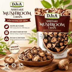 Nấm Hương Sấy Giòn DJ&A Shiitake Mushroom Crisps 300g snack ăn vặt heatthy lành mạnh từ nấm thật