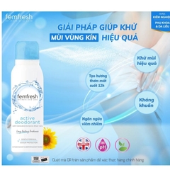 Xịt khử mùi và thơm mát vùng kín cao cấp Femfresh Active Deodorant 125ml