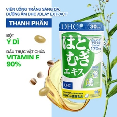Trắng da DHC Adlay Extract hỗ trợ làn da sáng mịn 30 ngày 30 viên