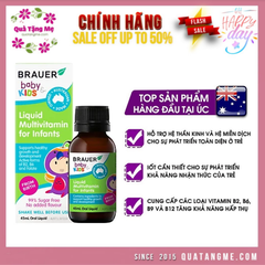 Brauer liquid multivitamin for infans 45ml cho trẻ sơ sinh 0-12 tháng tuổi