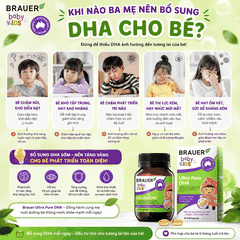 Dầu cá DHA brauer baby kids ultra pure DHA phát triển trí não cho bé từ 7 tháng tuổi hộp 60 viên nang mềm