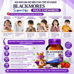 Vitamin tổng hợp Blackmores Superkids Multi Chewables hộp 60 viên bổ sung khoáng chất cho trẻ