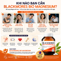 Blackmores bio magnesium giảm chuột rút của cơ bắp và cứng cơ, duy trì sức khỏe tim, xương và hệ thần kinh