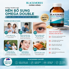 Dầu Cá Blackmores Omega Double High Strength Fish Oil 90 Viên – Gấp Đôi Omega-3 Cho Tim, Não Và Mắt