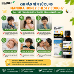 Siro giảm ho có đờm dạng lỏng Brauer Chesty Cough cho bé từ 2 tuổi trở lên 100ml