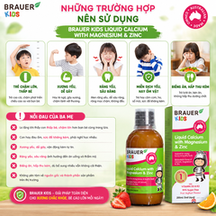 Siro canxi, magie và kẽm brauer cho trẻ trên 1 tuổi giúp xương và răng chắc khỏe chai 200ml