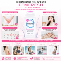 Dung dịch vệ sinh phụ nữ dịu nhẹ Femfresh Soothing Wash bổ sung lợi khuẩn 250ml
