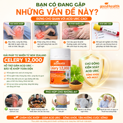 Goodhealth Celery 12,000 – hạt cần tây hỗ trợ Gout cân bằng acid uric trong cơ thể, hỗ trợ đường tiết niệu và dịch cơ thể