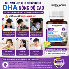 DHA Healthy Care Kids High Strength phát triển trí não cho bé 60 viên