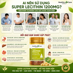 Tinh chất mầm đậu nành Healthy Care Super Lecithin 1200mg 100 viên