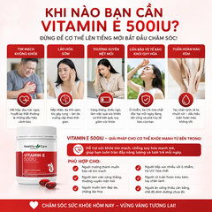 Vitamin E 500IU Healthy Care đẹp da, dưỡng tóc 200 viên