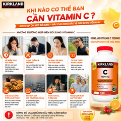 Vitamin C 1000mg Kirkland Signature hỗ trợ tăng đề kháng hộp 500 viên