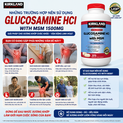 Thực phẩm bảo vệ sức khỏe Signature Glucosamine HCL With MSM hỗ trợ xương khớp hộp 375 viên