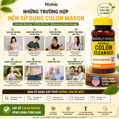 Mason Natural Colon Cleanser hộp 60 viên Hỗ trợ tăng cường sức khỏe đại tràng 60 viên