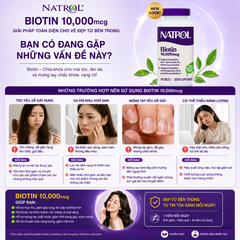 Hỗ trợ mọc tóc và chống rụng tóc natrol biotin beauty maximum strength 10000mcg100 viên