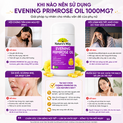 Tinh dầu hoa Anh Thảo Nature's Way evening primrose oil hỗ trợ cân bằng nội tiết tố nữ 60 viên