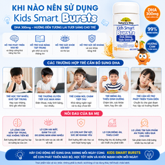 Nature's Way Kids Smart Bursts DHA 300mg Triple Strength - Bổ sung DHA, hỗ trợ tốt cho não bộ và mắt 50 viên