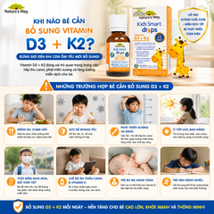 Nature's Way Kids Smart Drops Vitamin D3 + K2 - Vitamin D3K2 Organic 11ml Chuẩn Úc