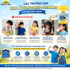 Calcium Vitamin D  Kẹo Dẻo Cho Bé Nature’s Way Kids Smart Vita Gummies hộp 60 Viên Tăng chiều cao