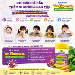 Kẹo dẻo bổ sung vitamin từ rau Nature's Way Vita Gummies Multivitamin+Vegies cho bé 60 viên bổ sung chất xơ cho bé phát triển toàn diện