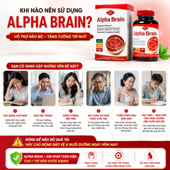 Viên uống hỗ trợ tuần hoàn máu, cải thiện trí nhớ Olympian Labs Alpha Brain hộp 60 viên