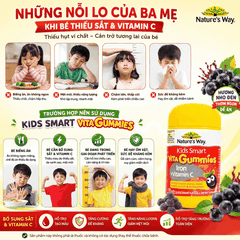Nature’s Way Kids Smart Vita Gummies Iron + Vitamin C – Bổ sung sắt hữu cơ và vitamin C cho trẻ