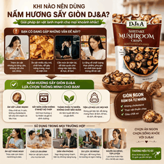 Nấm Hương Sấy Giòn DJ&A Shiitake Mushroom Crisps 300g snack ăn vặt heatthy lành mạnh từ nấm thật