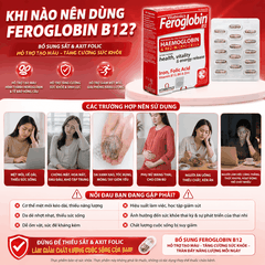 TPBVSK Vitabiotics Feroglobin B12 Haemoglobin Hộp 30 Viên Hỗ Trợ tăng khả năng tạo máu, bổ sung sắt