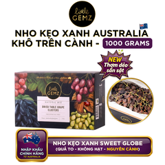 Nho khô nguyên cành Úc Little Gemz Sweet Globe Dried Table Grape Cluster 1kg