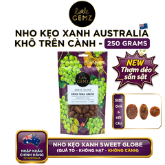 Nho khô trên cành Úc Little Gemz Sweet Globe Dried Table Grape Cluster 250g