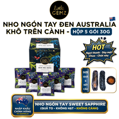 Combo 05 Túi Nho Ngón Tay khô trên cành Little Gemz Sweet Sapphire Dried Grapes Clusters 30g
