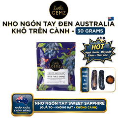 Nho Ngón Tay khô trên cành Little Gemz Sweet Sapphire Dried Grapes Clusters 30g Snack ăn vặt healthy cao cấp từ Úc