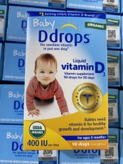 Baby Ddrops Liquid Vitamin D3 400 IU bổ sung vitamin d3 cho trẻ sơ sinh và trẻ nhỏ dạng giọt 15 ngày -t1 tuổi