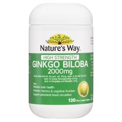 Ginkgo biloba nature's way 2000mg bổ não, tăng cường trí nhớ hộp 120 viên