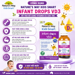 Nature's Way Kids Smart Infant Drops VD3 - Hỗ trợ bổ sung Vitamin D3 cho trẻ - Hộp 13ml