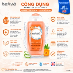 Dung dịch vệ sinh phụ nữ cao cấp hàng ngày femfresh daily wash 250ml